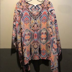 EUC poncho style top size XL